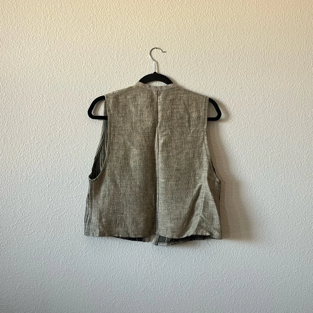 Vintage Oyako Linen Blend Dress and Vest Set - Picture 4 of 12